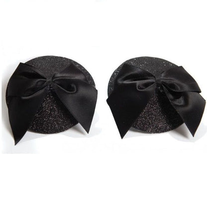 BIJOUX - BURLESQUE SHINY NIPPLE COVERS WITH BOW - Kink&Play