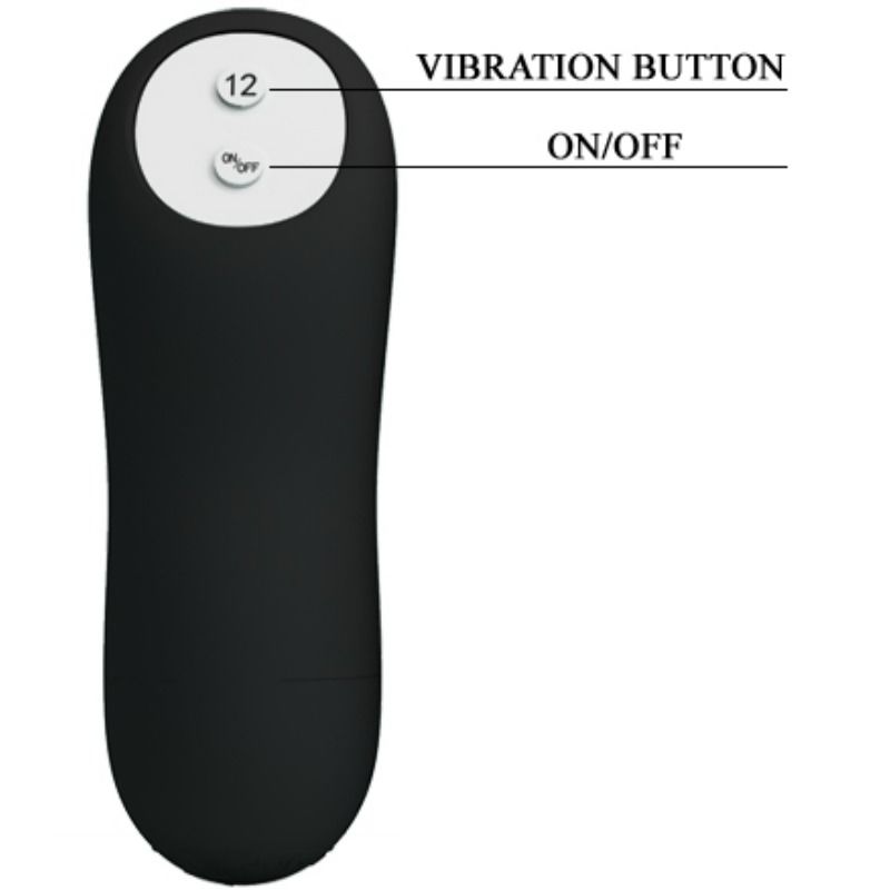 PRETTY LOVE - ANALPLUGG I SILIKON MED PENISFORM OCH 12 VIBRATIONSLÄGEN SVART
