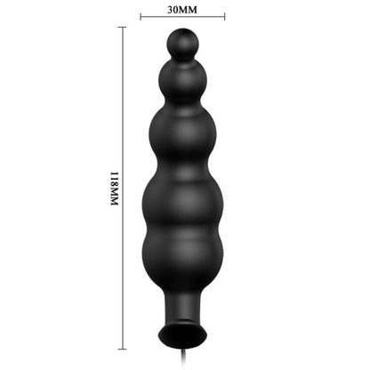 PRETTY LOVE - ANAL PLUG SILICONE EXTRA STIMULATION AND 12 VIBRATION MODES BLACK REMOTE CONTROL - Kink&Play