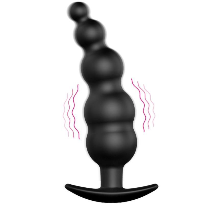 PRETTY LOVE - ANAL PLUG SILICONE EXTRA STIMULATION AND 12 VIBRATION MODES BLACK REMOTE CONTROL - Kink&Play