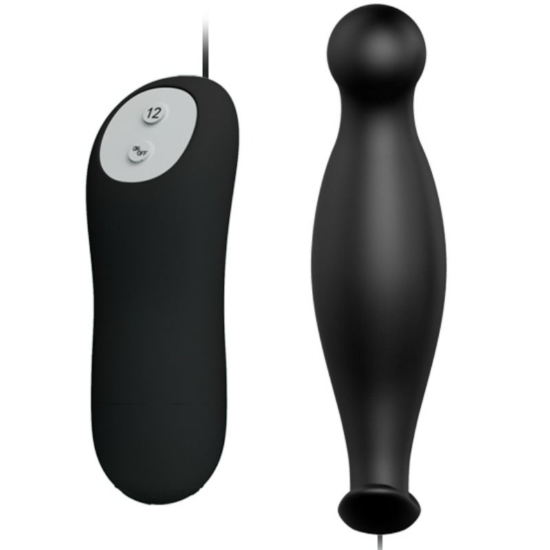 PRETTY LOVE - ANALPLUGG I SILIKON 12 VIBRATIONSLÄGEN SVART