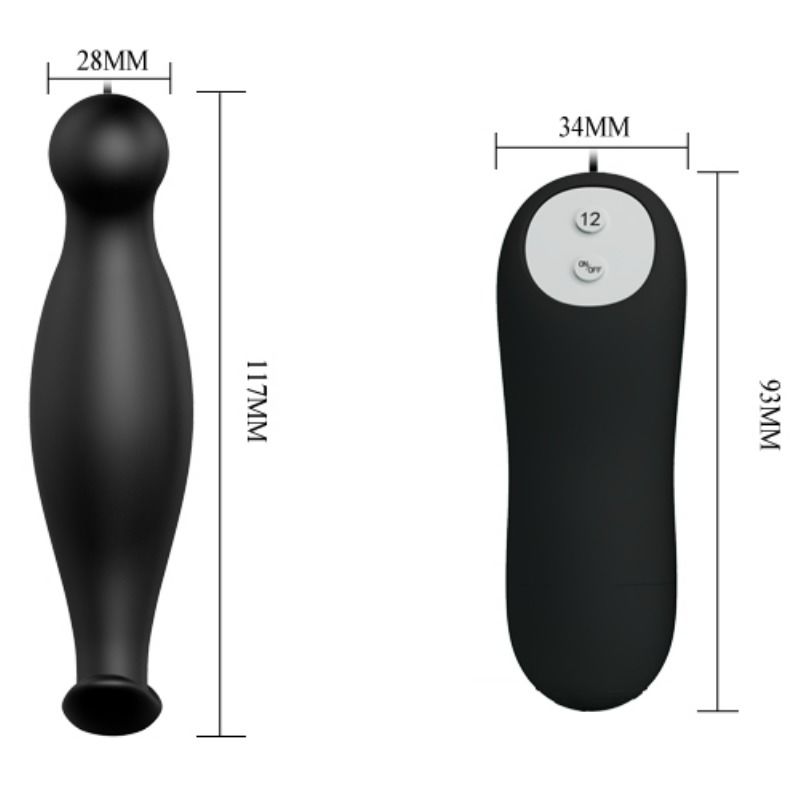 PRETTY LOVE - ANALPLUGG I SILIKON 12 VIBRATIONSLÄGEN SVART