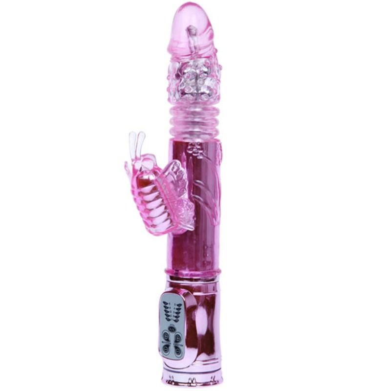 BAILE - RECHARGEABLE VIBRATOR WITH ROTATION AND THROBBING BUTTERF STIMULATOR - Kink&Play