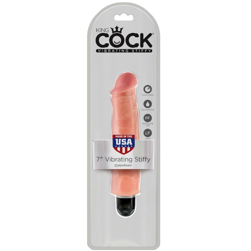 KING COCK - 17.8 CM VIBRATING STIFFY FLESH - Kink&Play