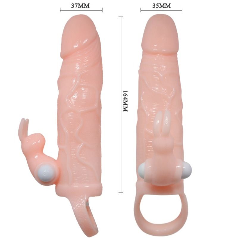 BAILE - BRAVE MAN PENIS COVER WITH RABBIT AND DOUBLE ENGINE FLESH 16.5 CM - Kink&Play