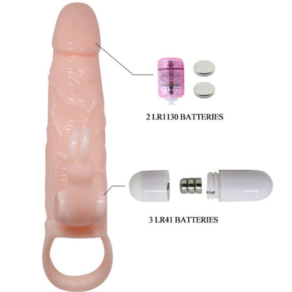 BAILE - BRAVE MAN PENIS COVER WITH RABBIT AND DOUBLE ENGINE FLESH 16.5 CM - Kink&Play
