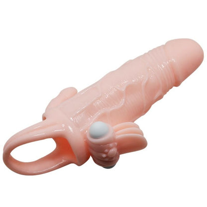 BAILE - BRAVE MAN PENISÖVERDRAG MED KLITORIS- OCH ANALSTIMULERING KÖTTFÄRGAD 16,5 CM