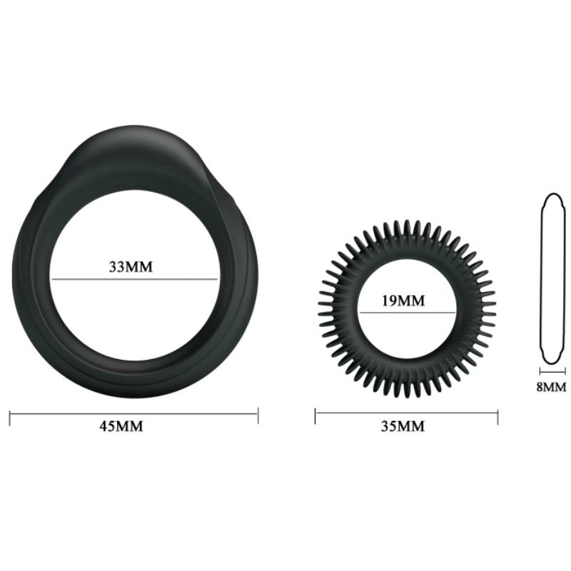 BAILE - KIT 2 SILICONE RINGS RING MANHOOD - Kink&Play