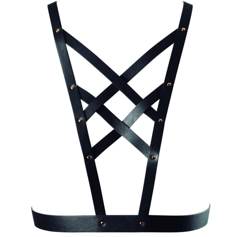 BIJOUX - INDISCRETS MAZE CROSSED HARNESS WITH NECKLINE BLACK - Kink&Play