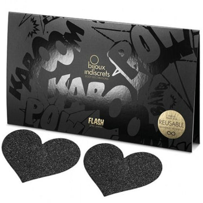 BIJOUX - INDISCRETS FLASH BLACK HEART NIPPLE CUTS - Kink&Play