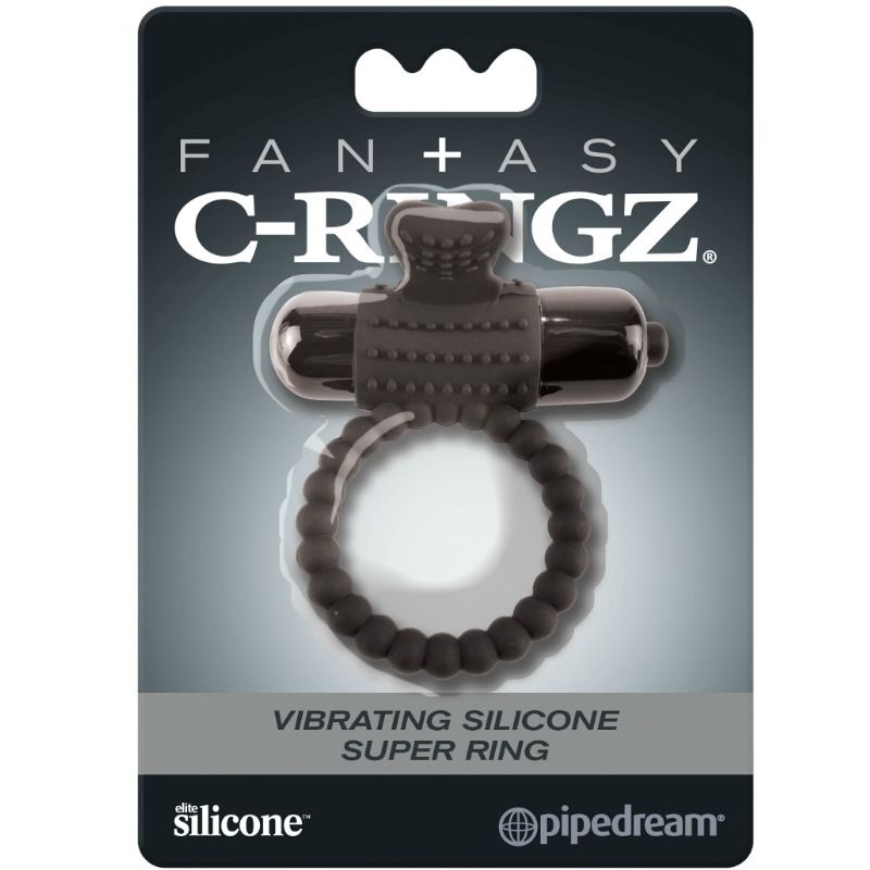 FANTASY C-RINGZ - BLACK SILICONE VIBRATING RING - Kink&Play