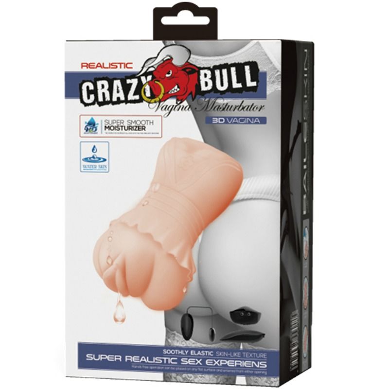 CRAZY BULL - WATER SKIN VAGINA MASTURBADOR WITH VIBRATING BULLETS - Kink&Play