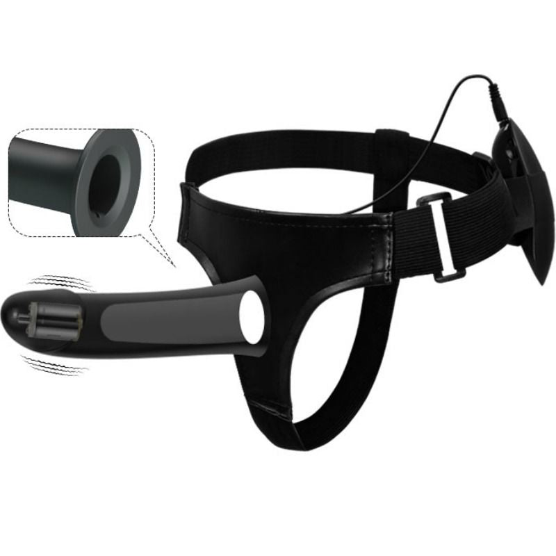PRETTY LOVE - VITO STRAP-ON MED IHÅLIG DILDO OCH VIBRATION 17.3 CM
