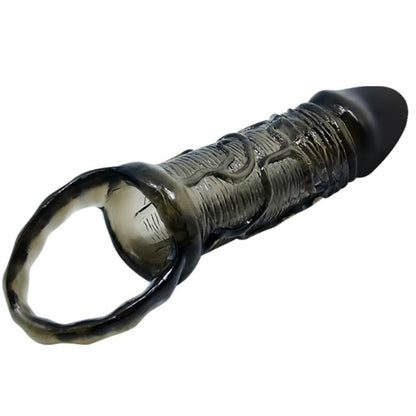 BAILE - PENIS EXTENDER COVER WITH STRAP FOR TESTICLES BLACK 13.5 CM - Kink&Play