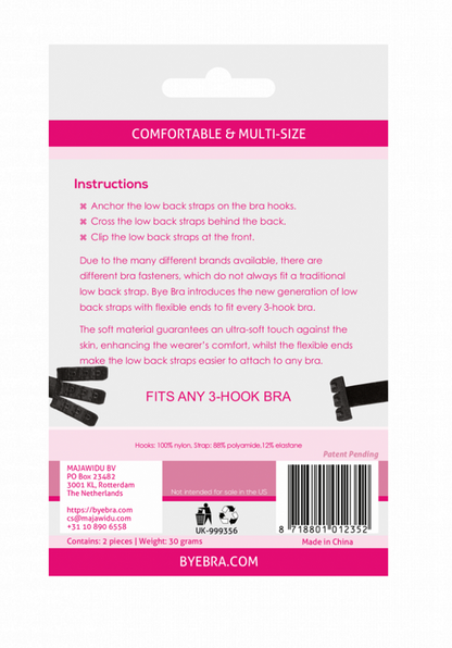 BYE-BRA - OPEN BACK BRA ADAPTER BLACK & WHITE - Kink&Play