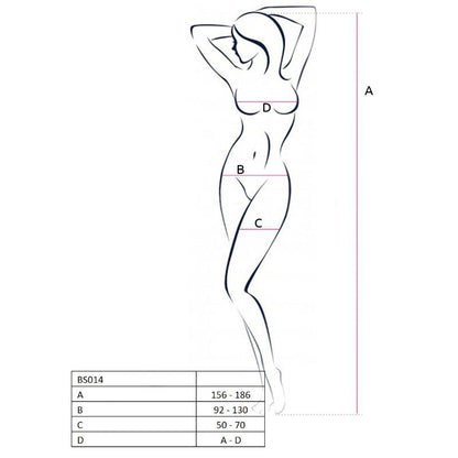 PASSION - KVINNA BS014 VIT BODYSTOCKING ONE SIZE