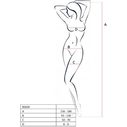 PASSION - WOMAN BS020 BODYSTOCKING BLACK ONE SIZE - Kink&Play