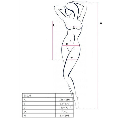 PASSION - WOMAN BS026 BODYSTOCKING WHITE DRESS STYLE ONE SIZE - Kink&Play