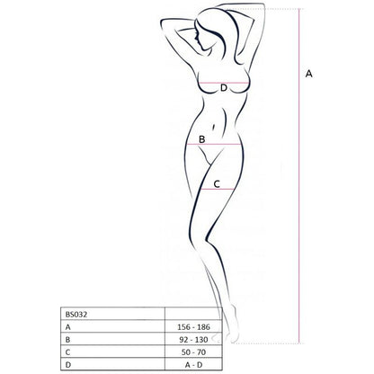 PASSION - WOMAN BS032 BODYSTOCKING BLACK ONE SIZE - Kink&Play