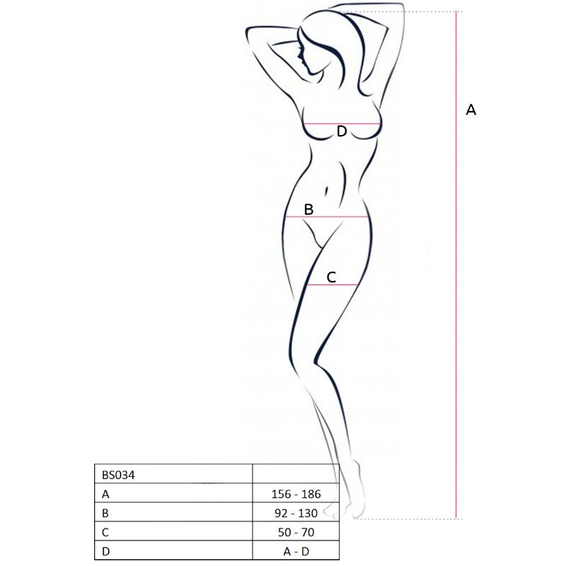 PASSION - WOMAN BS034 WHITE BODYSTOCKING ONE SIZE - Kink&Play