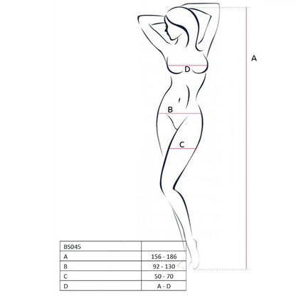 PASSION - WOMAN BS045 BODYSTOCKING BLACK ONE SIZE - Kink&Play