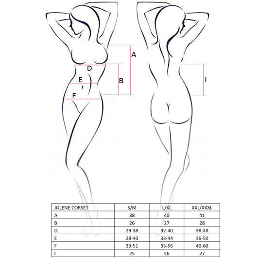 PASSION - KVINNLIG JOLENE KORSET SVART STORLEK L/XL