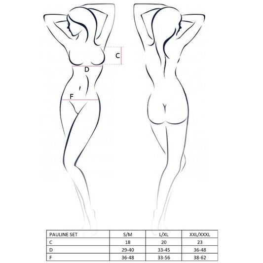 PASSION - KVINNA PAULINE SET 3 DELAR STORLEK S/M