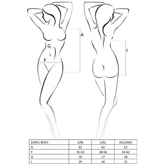 PASSION - KVINNA DARYL TEDDY SVART STORLEK S/M