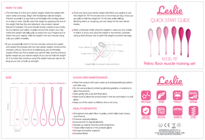 LESLIE - KEGEL FIT BÄCKENMUSKELSET 6 VIKTER