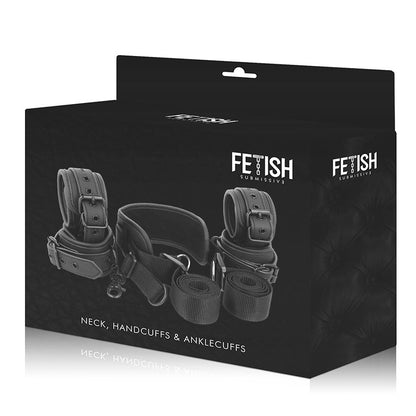 FETISH SUBMISSIVE - MASTER POSITION WITH 4 NOPRENE-LINED HANDCUFFS - Kink&Play