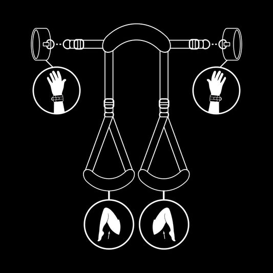 FETISCH UNDERGÅENDE - ÖPPNA BENPOSITION MED HANDBOJOR AV NOPRENFODER