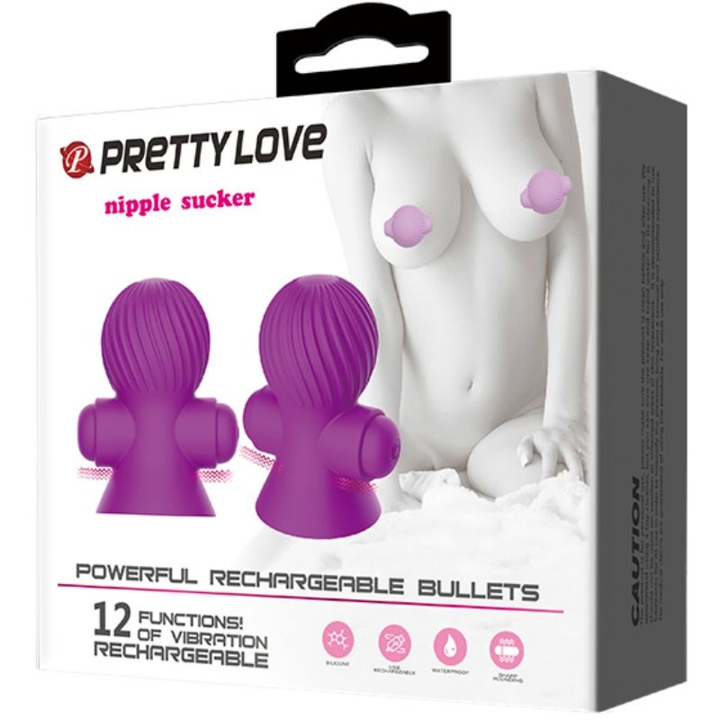 PRETTY LOVE - NIPPELSTIMULATORER 12M LILA VIBRATION