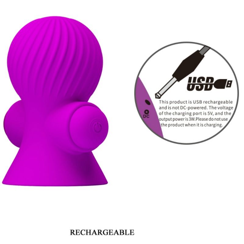 PRETTY LOVE - NIPPELSTIMULATORER 12M LILA VIBRATION