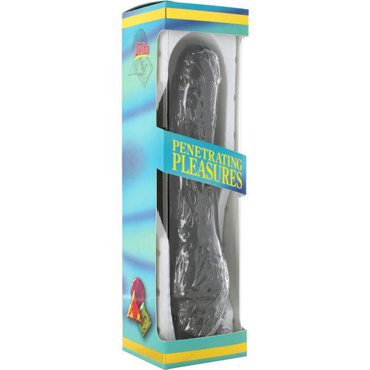 SEVEN CREATIONS - VINYL P-FORMAD VIBRATOR SVART PENIS 20 CM