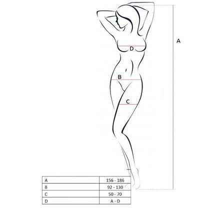 PASSION - DAM BS055 RÖD BODYSTOCKING EN STORLEK