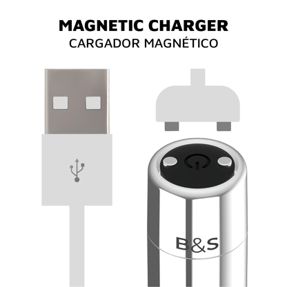 SVART & SILVER - KAILAN 2 SILVER VIBRERANDE MAGNETISK KULA