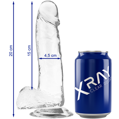 RÖNTGEN - KLAR KUK MED KULOR 20 CM -O- 4,5 CM