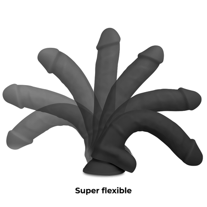 COCK MILLER - DILDO REALISTISK SILIKONTÄTHET LEDAD SVART 18 CM