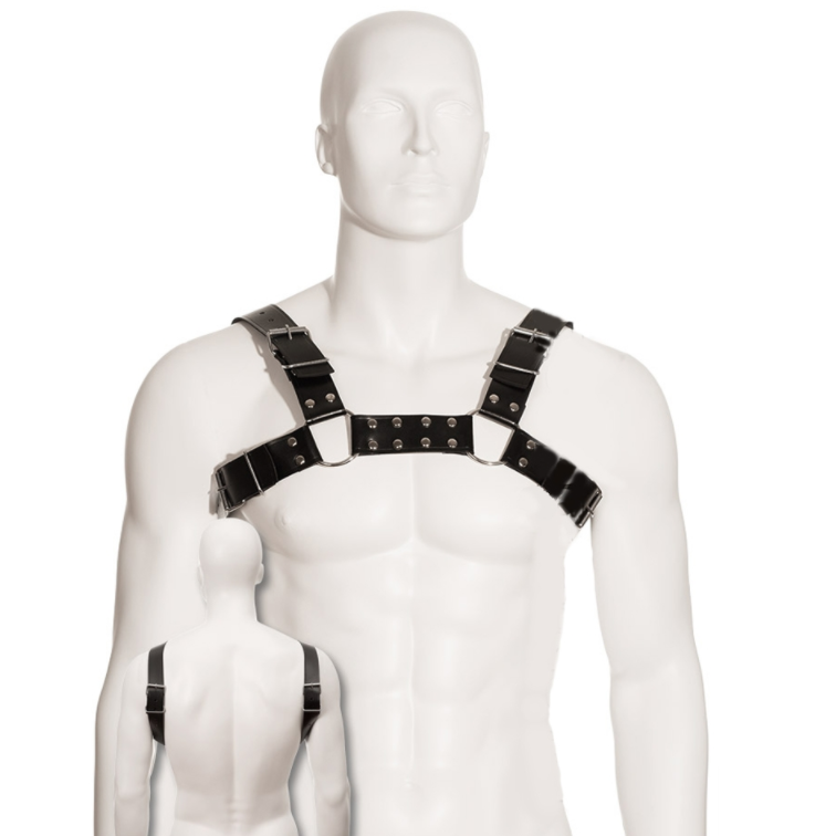LEATHER BODY - BLACK BULL DOG HARNESS - Kink&Play