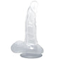 BAILE - REALISTISK DILDO MED SUGKOPPA OCH TESTIKLAR 16,7 CM TRANSPARENT