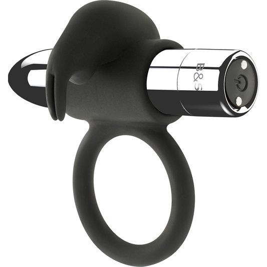 SVART&SILVER - UPPLADDNINGSBAR RING BURTON 10 VIBRATIONSLÄGEN