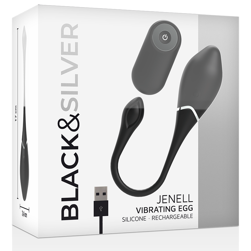 BLACK&SILVER - JENELL UPPLADDNINGSBART VIBRERANDE ÄGG
