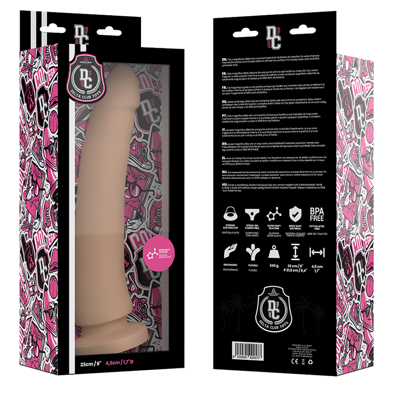 DELTA CLUB - LEKSAKER NATURLIG DILDO MEDICINSK SILIKON 23 CM -O- 4,5 CM