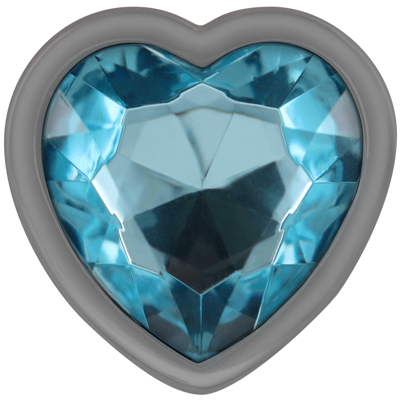 INTENSE - ALUMINUM METAL ANAL PLUG BLUE HEART SIZE L - Kink&Play