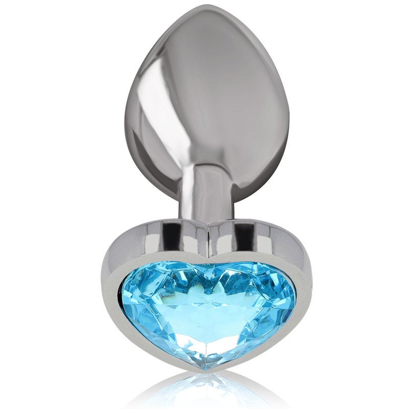 INTENSE - ALUMINUM METAL ANAL PLUG BLUE HEART SIZE M - Kink&Play