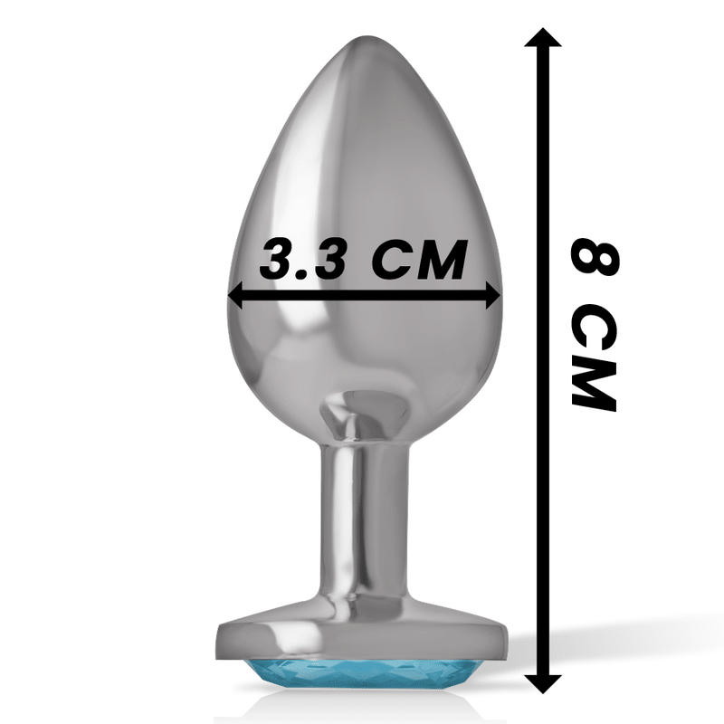 INTENSE - ALUMINUM METAL ANAL PLUG BLUE HEART SIZE M - Kink&Play