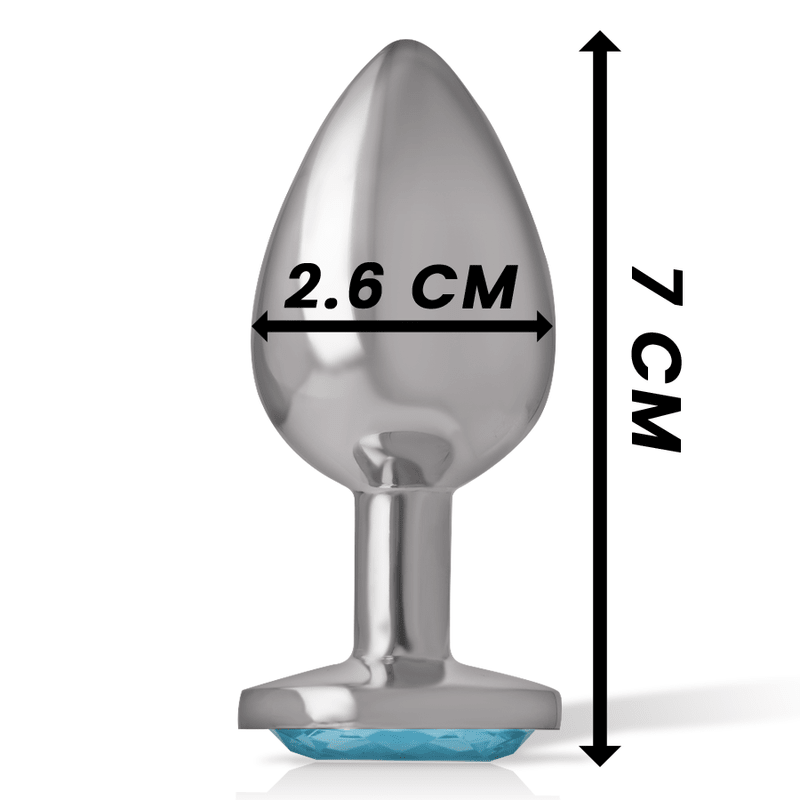 INTENSE - ALUMINUM METAL ANAL PLUG BLUE HEART SIZE S - Kink&Play