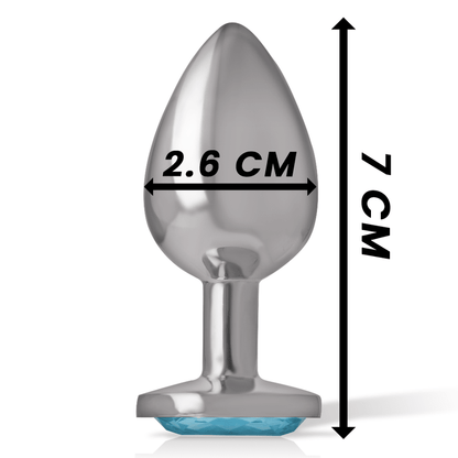 INTENSE - ALUMINUM METAL ANAL PLUG BLUE HEART SIZE S - Kink&Play