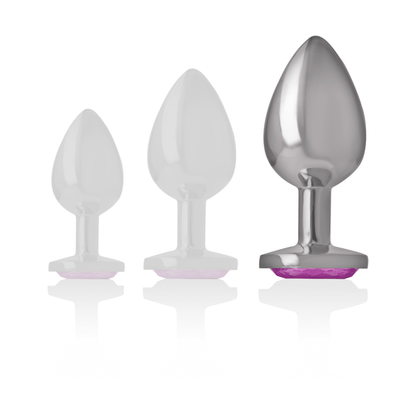 INTENSE - ALUMINUM METAL ANAL PLUG PINK HEART SIZE L - Kink&Play