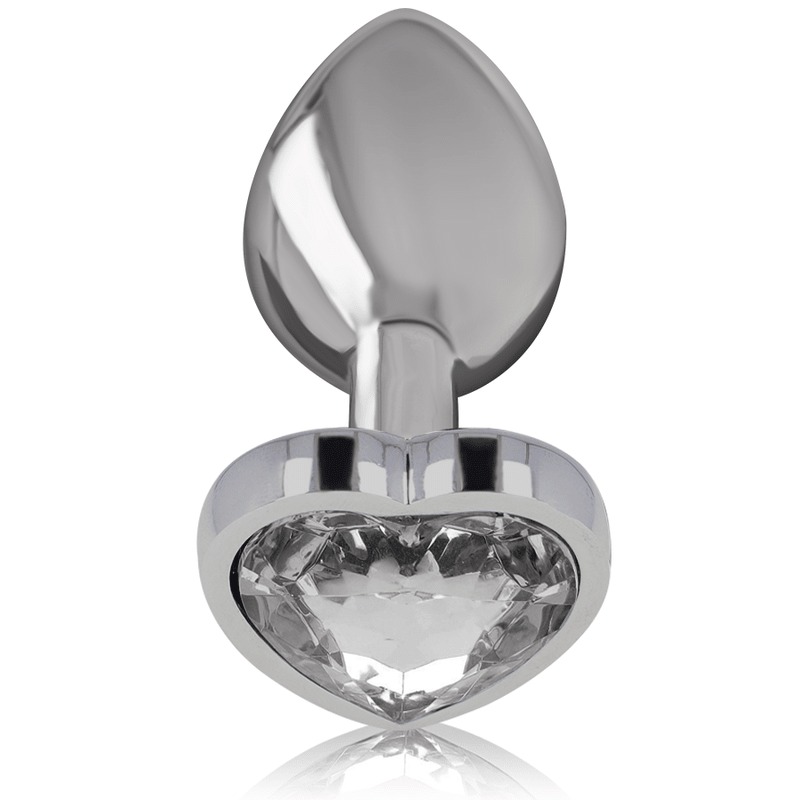 INTENSE - ALUMINUM METAL ANAL PLUG WHITE HEART SIZE M - Kink&Play